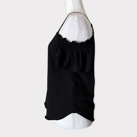 Papermoon Womens Black Cold Shoulder Short Sleeve Blouse Size Small - Picture 7 of 9